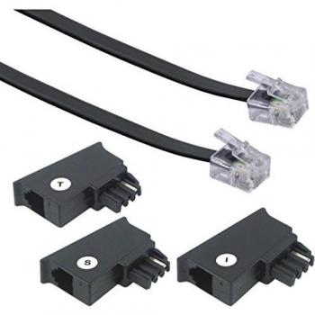 SCHWAIGER 10m telefonanslutning kabel svart