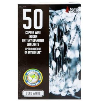 VFM 50‑LED Indoor Copper Wire Lights (White)