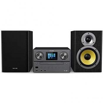 Philips Mini Stereoanlage mit Bluetooth / Spotify Connect, DAB+, UKW-Radio, USB, CD-Player, MP3, Bassreflex-Lautsprecher, Digitale Sound Kontrolle, 100W / Philips M8905/10 Musikanlage