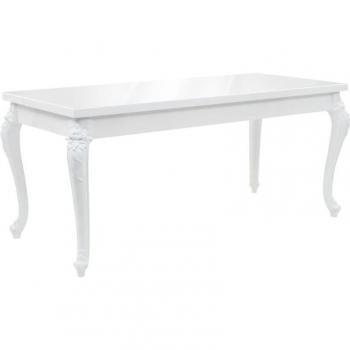 Table de salon chic 179x89x81 cm blanc brillant
