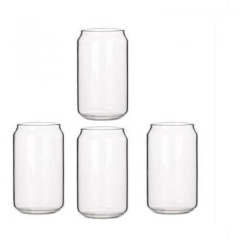 4 Tazas de Vidrio para Cerveza y Batidos
