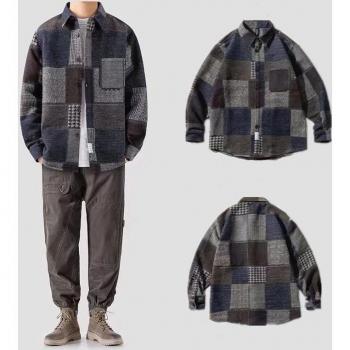 HOUZHOU Harajuku Cardigan à Carreaux