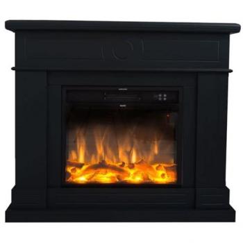 Cheminée au sol noire avec brûleur 1500W