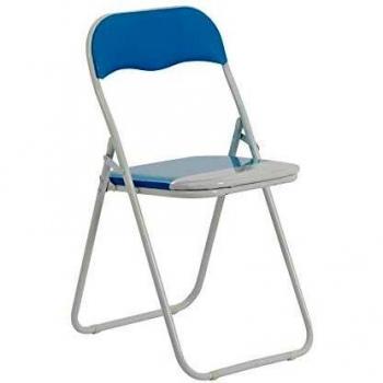 Harbour Housewares' Baby Blue Folding Chair with Cushioned Seat