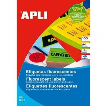 Red Neon Apli Laser Print Stickers – A4 Format
