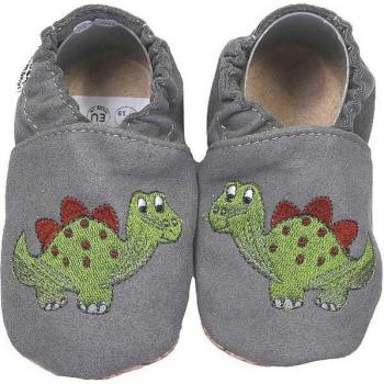 HOBEA Krabbelschuhe Dino grau