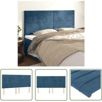 Tête de lit moderne bleu profond 4 pcs 90x5x78/88 cm