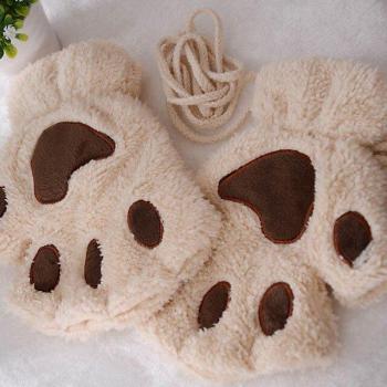 Guantes Suaves y Cálidos con Orejas de Conejo