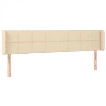 Testiera ad Orecchio in Tessuto Crema 203x16x78/88 cm