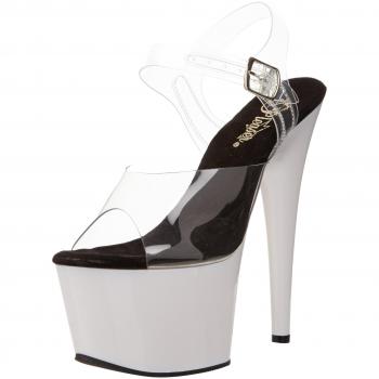 Pleaser Damen Adore-708UV Transparente Plateau-Sandalen, Size 40 EU