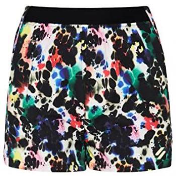 Superdry Damen Run Shell Shorts schwarz/blau/rot