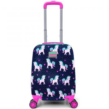 Navy Blue Unicorn Kids Luggage by Coral High