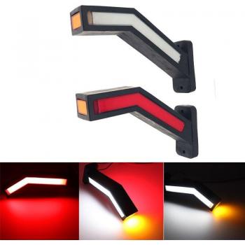 Lumières de côté LED pour camion, 12V-24V, pack de 2, ambre rouge et blanc