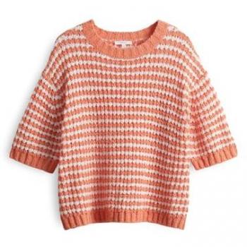 OPUS Boxy Fit Strickpullover Palvadora in Orange, Größe 36