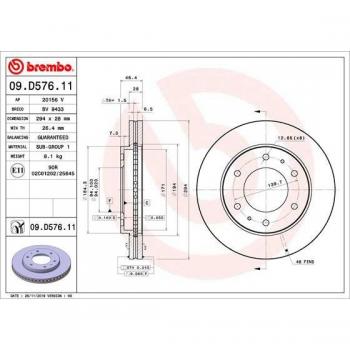 Disco freno BREMBO 09.D576.11 6000622983