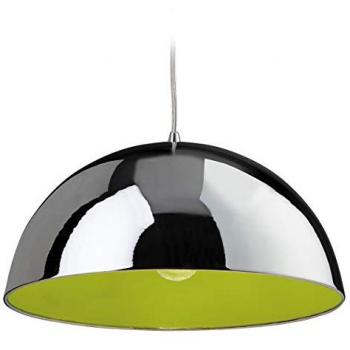 FIRSTLIGHT PRODUCTS Firstlight Bistro 1 Light Dome Ceiling Pendant Chrome, Green