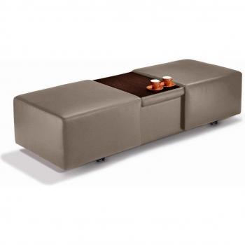 W.SCHILLIG Hocker taboo, Lederoptik, braun