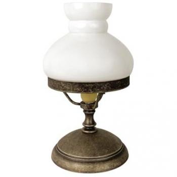 Glanzpunkt Tischleuchte “SIMONE” – Echt-Messing Glas, Ø 13,5 cm, 23,5 cm hoch, Bronze matt, Weiß, E14