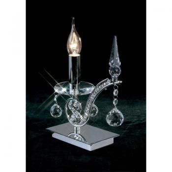 Lampe de Table Tara 1 Ampoule en Chrome Poli et en Cristal
