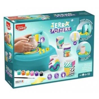 Coffret atelier poterie enfant – tour électrique, argile 1 kg + accessoires