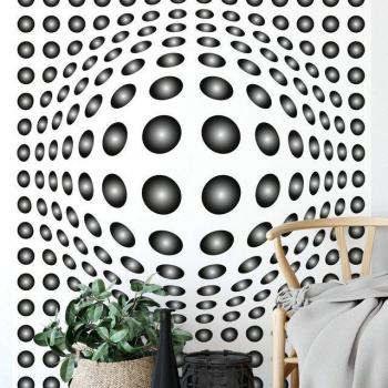 Tapisserie Moderne 3D en Noir et Blanc