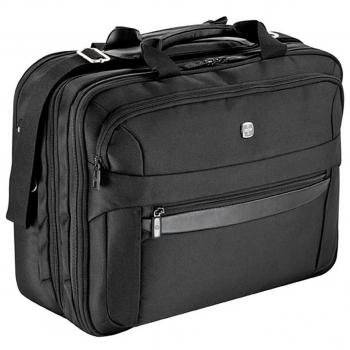 Wenger Business Basic RV‑Schwarze Aktentasche, 3 Fächer + Laptop 16”