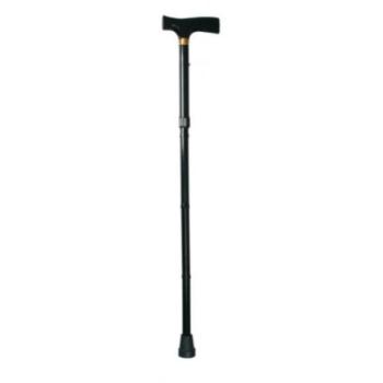 Moretti Bastone alluminio anodizzato Mopedia, unico pezzo, punta gomma nera