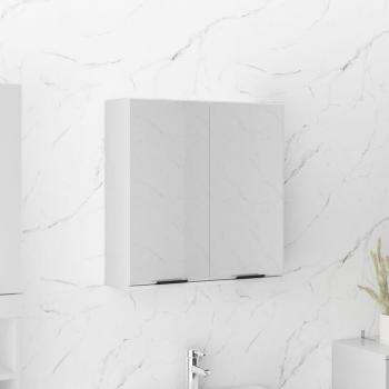 High Gloss White Bathroom Mirror Cabinet 64x20x67 cm