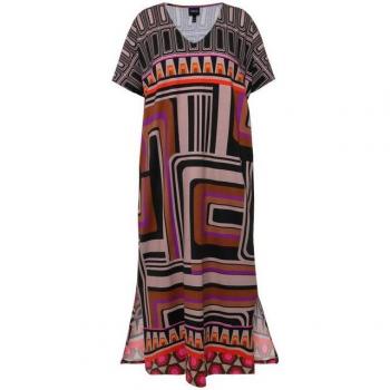 Damen Maxikleid aus Baumwolle in Schwarz