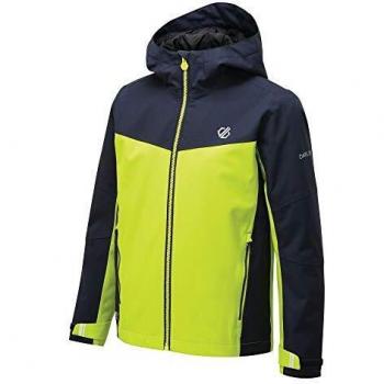 DKW413 G65K15 Dare 2b Kinderjacke mit Roll‑Away‑Schale – Wasserabweisend, Outerspace Blau/Grün (für 14‑Jährige)