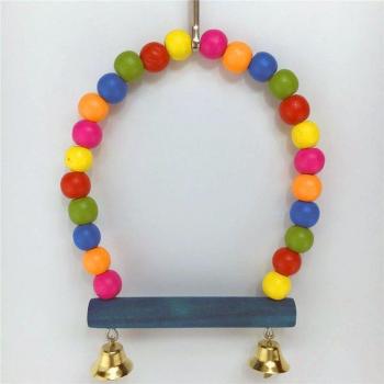 Parrot Perch Swing with Beads and Bells