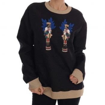 Black Fairy Tale Brocade Zipper Sweater