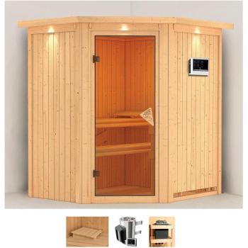 Karibu Tomke Saunaofen – 3,6 kW – externer Steuerungskontroller – Beige Naturfarbe