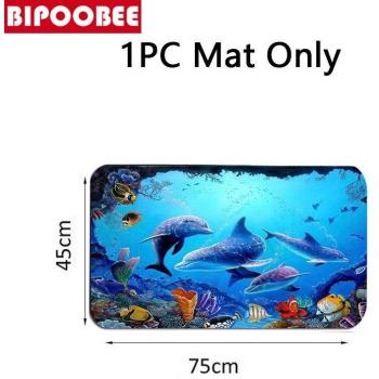 Underwater Dolphin 3D Shower Curtain Set with Bath Mat