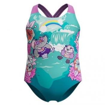 Speedo Learn-to-Swim Violet/Neon Crossback Outfit – 4-Year-Old Girls