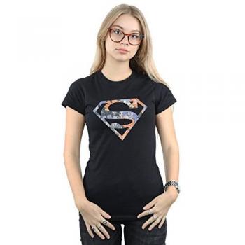 DC Comics Ladies Superman Floral Logo 2 T-Shirt