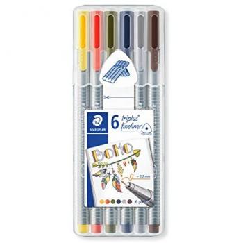 Staedtler Triplus Fineliner Box Boho – 6‑Stück‑Set