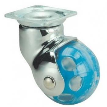 Rueda BLC-BLC Azul Giratoria Sin Freno con Platina