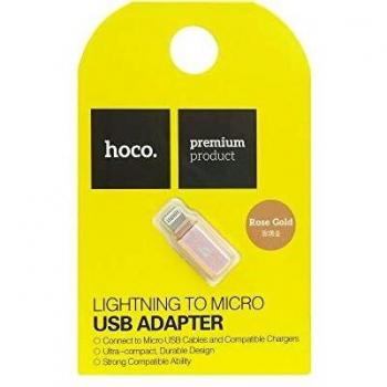 Adaptador Hoco Rosa Lightning a Micro USB