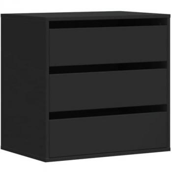 Commode d'angle 60x41x58 cm noir en bois d'ingénierie