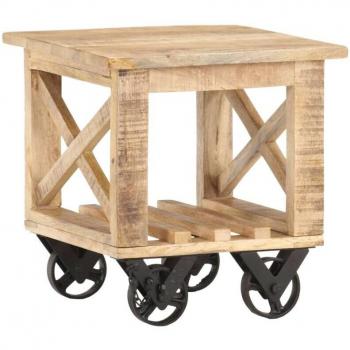 Mesa de Apoyo Móvil en Madera de Mango – Prolenta Premium
