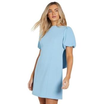 Pale Blue Women's Petite Puff Sleeve Mini Dress – DP Luxe, Size 12