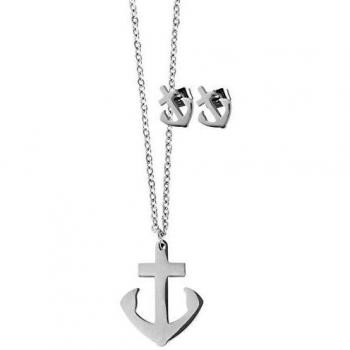 Ancla Akzent: Collar y Pendientes en Acero Inoxidable