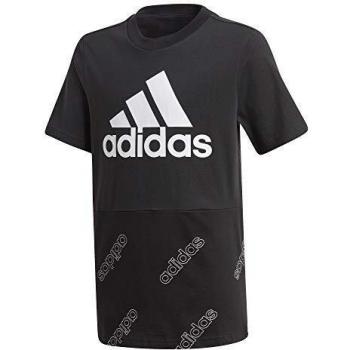 Adidas Yb Fav AOP T-Shirt Fille Noire et Blanche, Taille 116 (5/6 ans)
