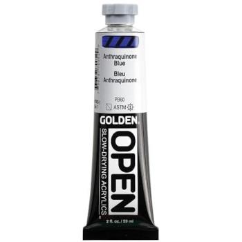 GOLDEN Open 2 fl oz. Anthracidinblau – Langsam trocknende Halbtransparenten Acrylfarbe