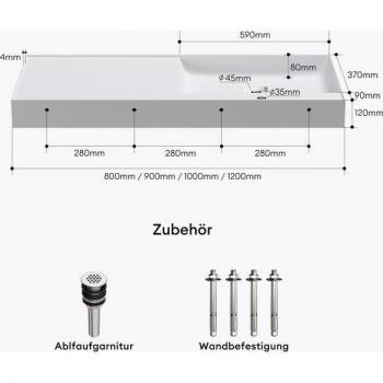Col630 Waschbecken aus Mineralguss
