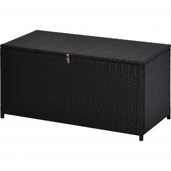 Outsunny Rattan Outdoor Indoor Wicker Cabinet with Lid