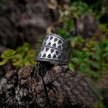Stainless Steel Viking Rune Ring for Men and Women OSR516