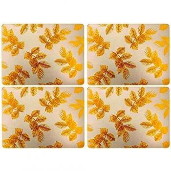 Sara Miller Light Grey Leaf‑Etched Placemat Collection – Pimpernel‑Portmeirion