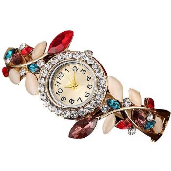 Cuarzo Crystal Leaf Watch